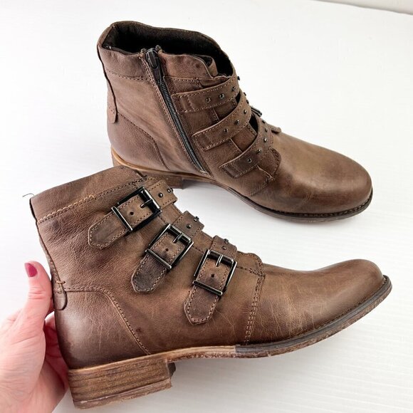 Josef Seibel Sienna 34 Ankle Booties Womens Size 40 Washed Taupe Brown - Picture 9 of 15